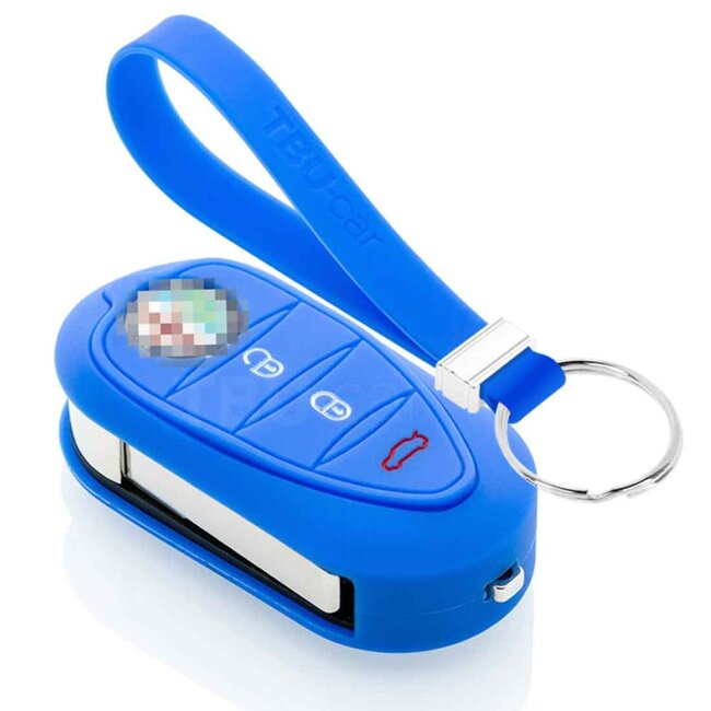 Capa para chave do carro compatível com Alfa Romeo - Capa Protetora de Chave Remota de Silicone - Tampa Remota FOB - Azul