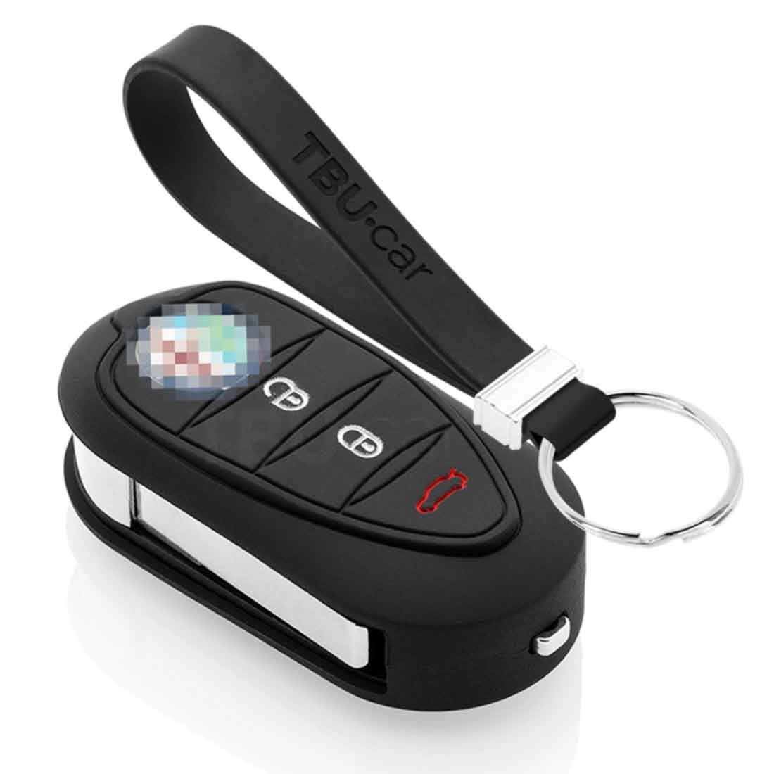 TBU car TBU car Car key cover compatible with Alfa Romeo - Silicone Protective Remote Key Shell - FOB Case Cover - Black