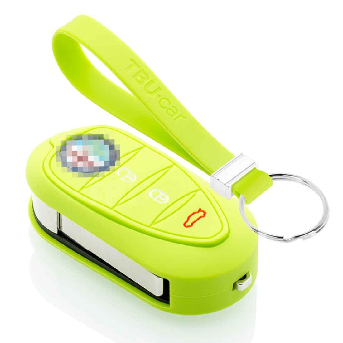 TBU car TBU car Car key cover compatible with Alfa Romeo - Silicone Protective Remote Key Shell - FOB Case Cover - Lime green