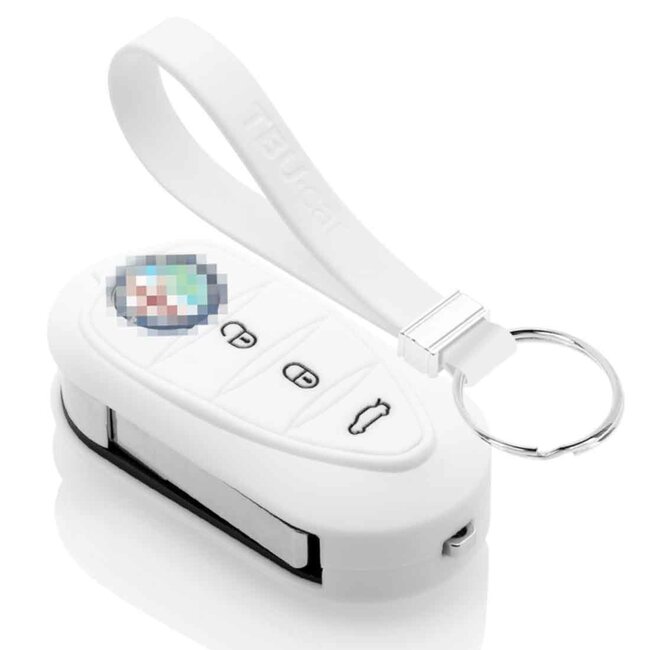 Capa para chave do carro compatível com Alfa Romeo - Capa Protetora de Chave Remota de Silicone - Tampa Remota FOB - Branco