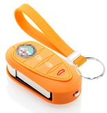 TBU car TBU car Autoschlüssel Hülle kompatibel mit Alfa Romeo 3 Tasten - Schutzhülle aus Silikon - Auto Schlüsselhülle Cover in Orange