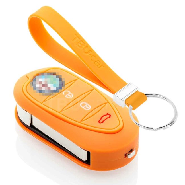 Capa para chave do carro compatível com Alfa Romeo - Capa Protetora de Chave Remota de Silicone - Tampa Remota FOB - Laranja