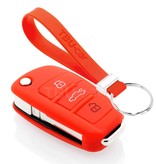 TBU car TBU car Funda Carcasa llave compatible con Audi - Funda de Silicona - Cover de Llave Coche - Rojo