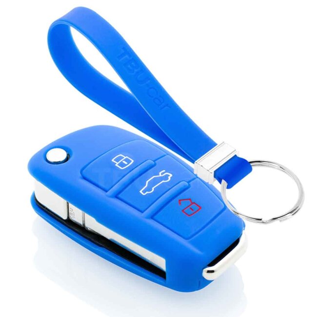 Capa para chave do carro compatível com Audi - Capa Protetora de Chave Remota de Silicone - Tampa Remota FOB - Azul