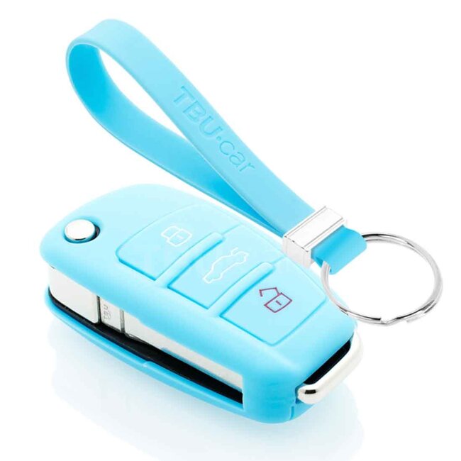 Funda Carcasa llave compatible con Audi - Funda de Silicona - Cover de Llave Coche - Azul claro