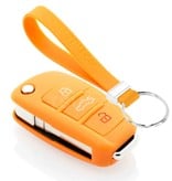TBU car TBU car Autoschlüssel Hülle kompatibel mit Audi 3 Tasten - Schutzhülle aus Silikon - Auto Schlüsselhülle Cover in Orange
