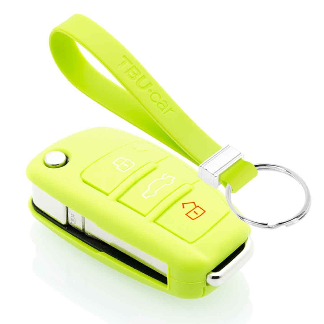 TBU car Audi Capa Silicone Chave do carro - Capa protetora - Tampa remota FOB - Verde lima