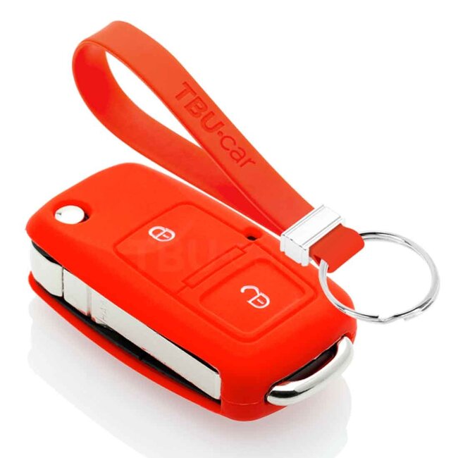Capa para chave do carro compatível com Audi - Capa Protetora de Chave Remota de Silicone - Tampa Remota FOB - Vermelho