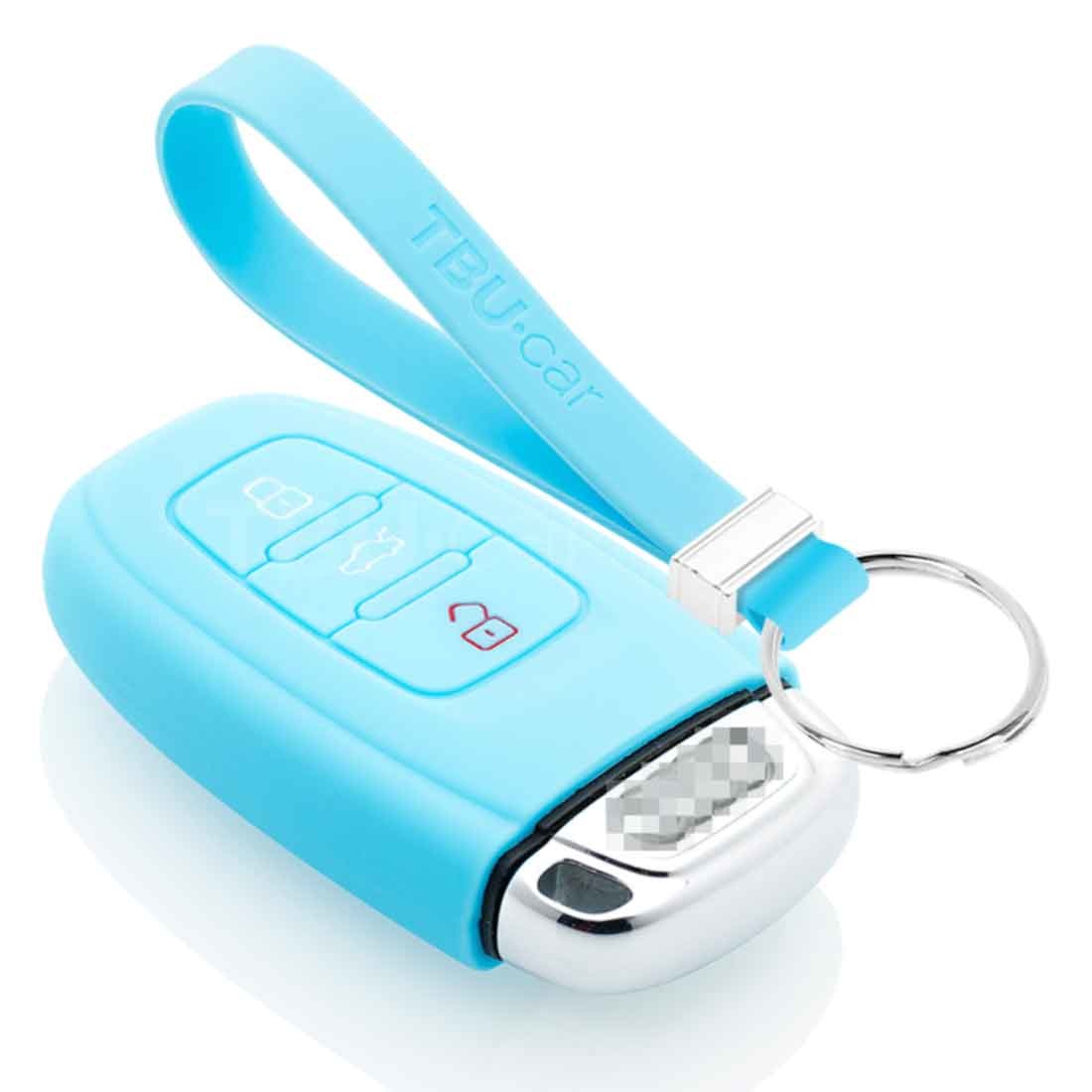 TBU car TBU car Car key cover compatible with Audi - Silicone Protective Remote Key Shell - FOB Case Cover - Light Blue