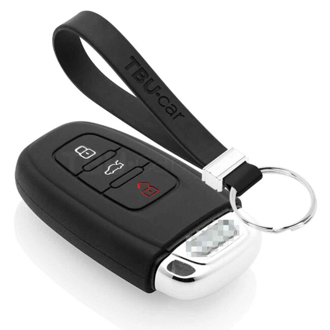 Capa para chave do carro compatível com Audi - Capa Protetora de Chave Remota de Silicone - Tampa Remota FOB - Preto