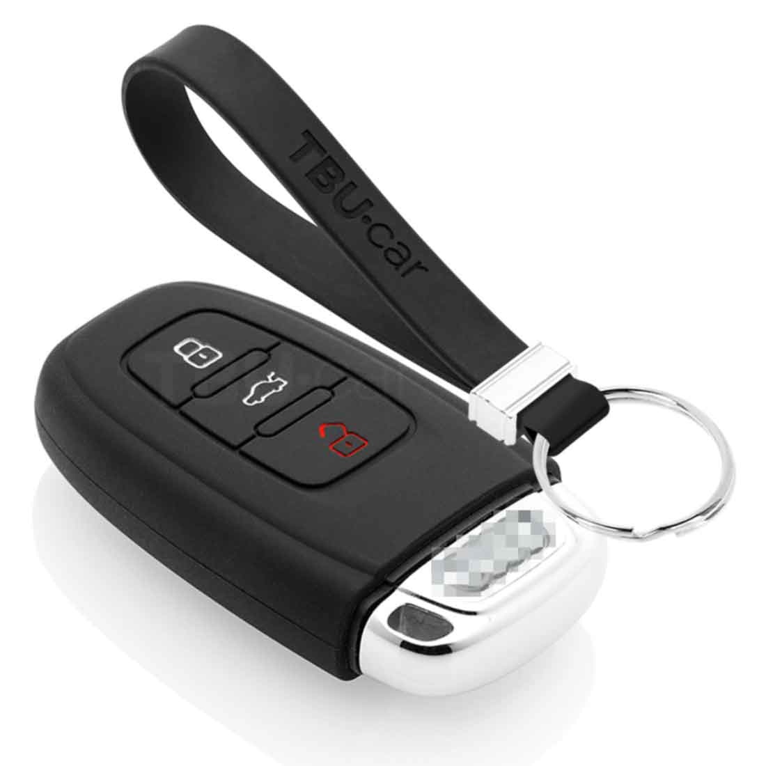 TBU car TBU car Autoschlüssel Hülle kompatibel mit Audi 3 Tasten (Keyless Entry) - Schutzhülle aus Silikon - Auto Schlüsselhülle Cover in Schwarz