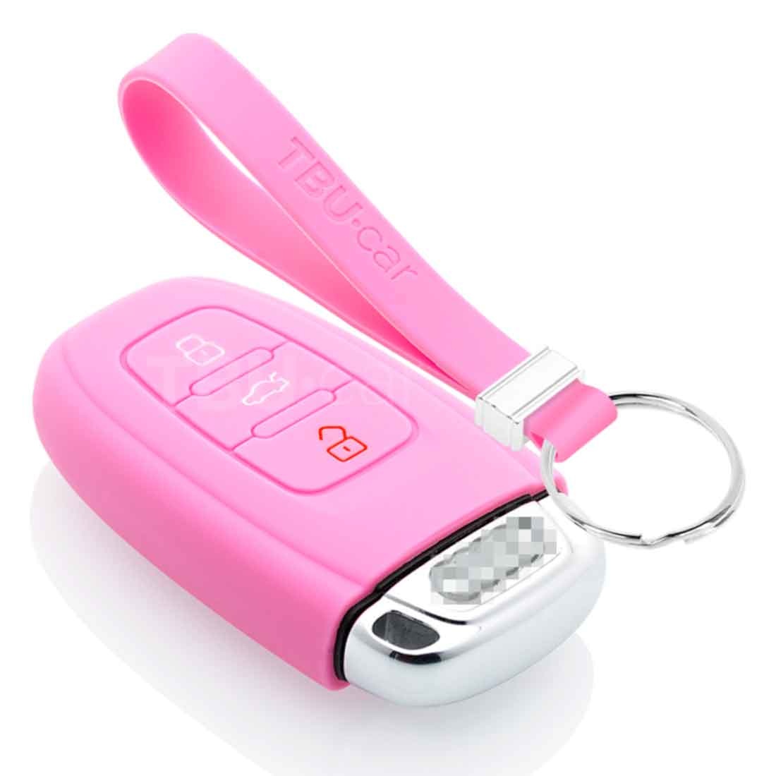 TBU car TBU car Funda Carcasa llave compatible con Audi - Funda de Silicona - Cover de Llave Coche - Rosa