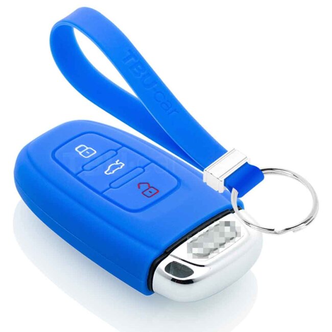 Capa para chave do carro compatível com Audi - Capa Protetora de Chave Remota de Silicone - Tampa Remota FOB - Azul