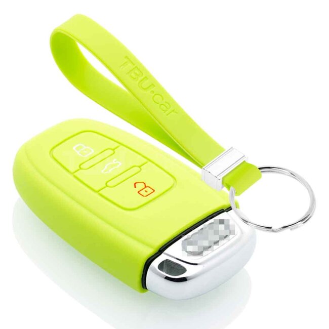 Housse de Protection clé compatible avec Audi - Coque Cover Housse étui en Silicone - Citron vert