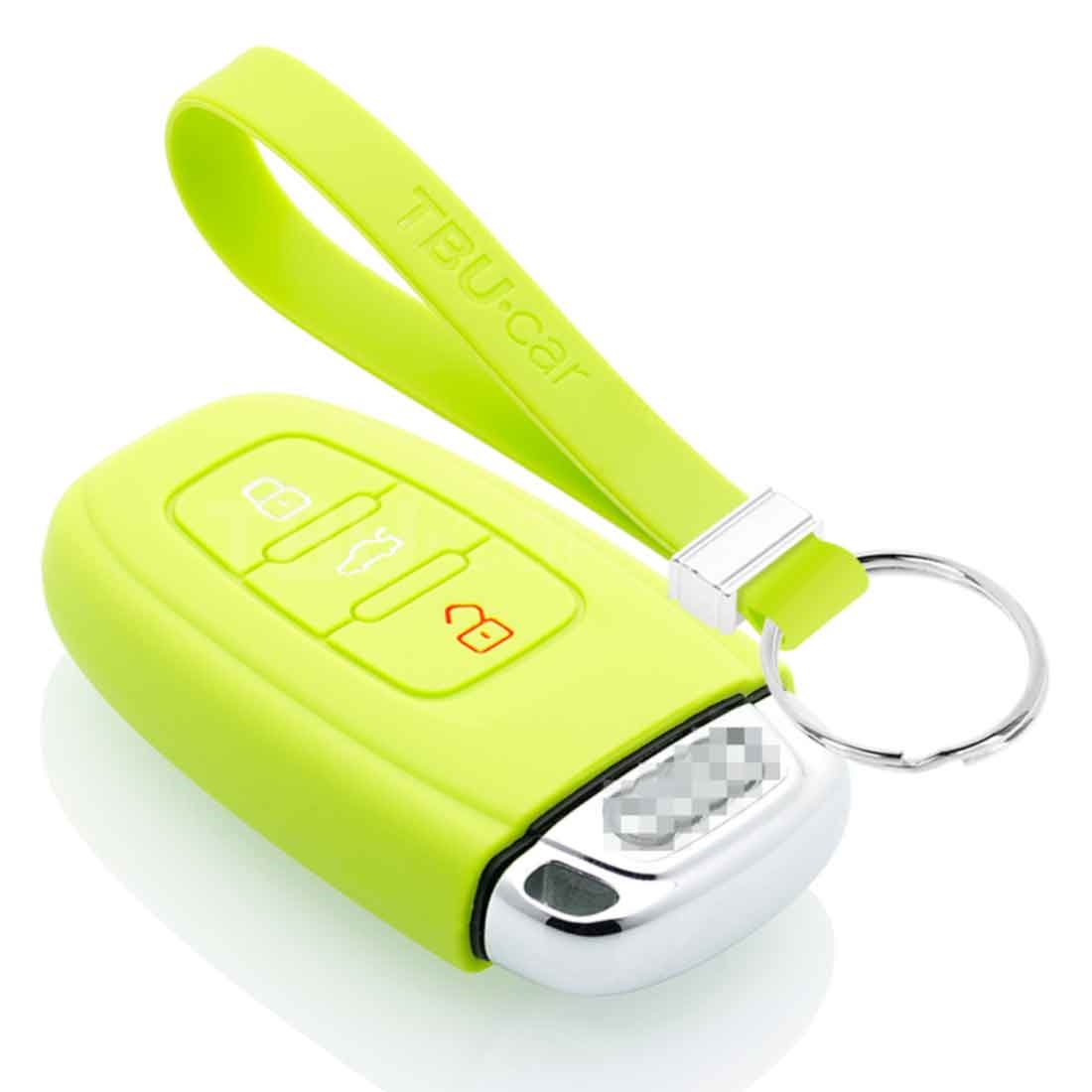 TBU car TBU car Autoschlüssel Hülle kompatibel mit Audi 3 Tasten (Keyless Entry) - Schutzhülle aus Silikon - Auto Schlüsselhülle Cover in Lindgrün