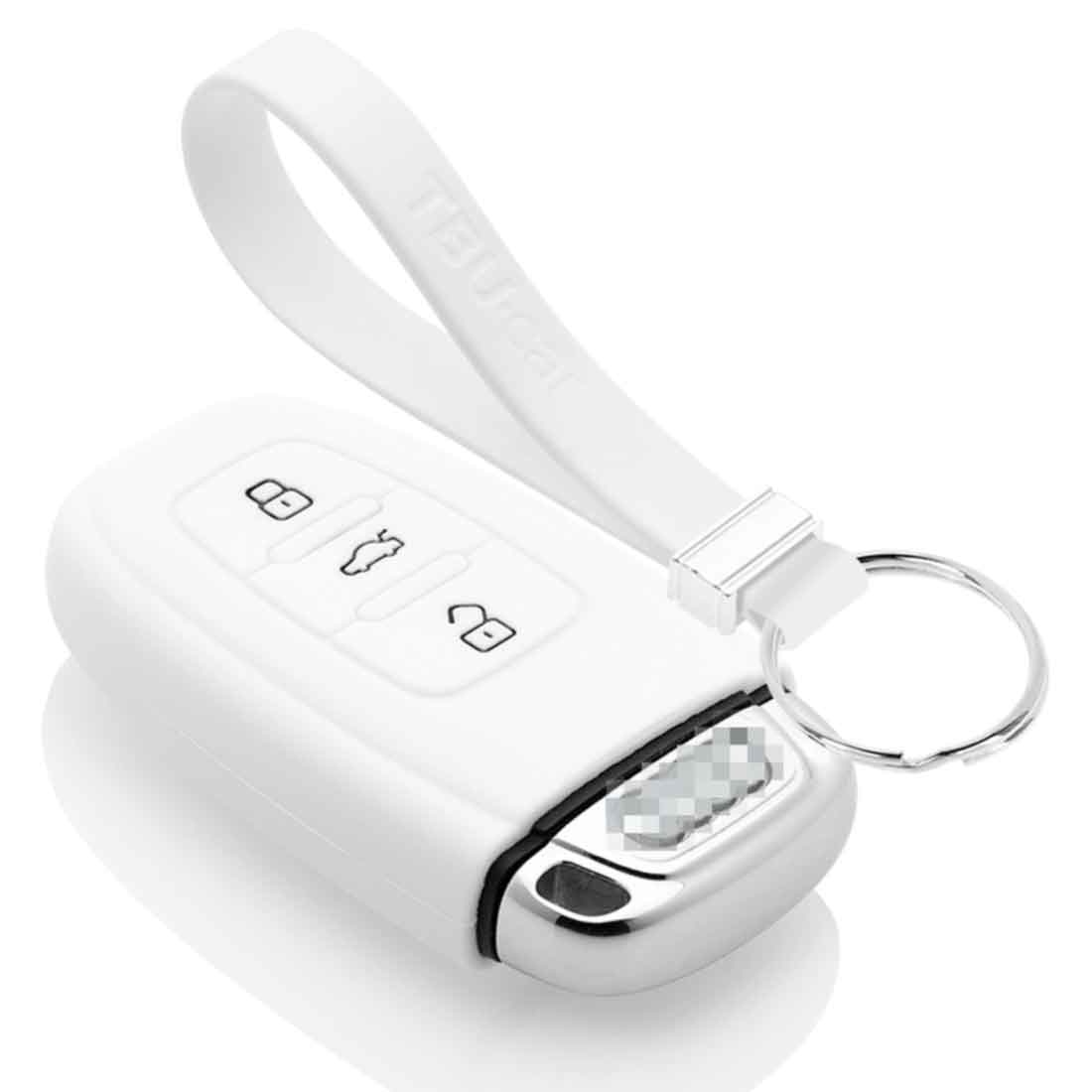 TBU car TBU car Funda Carcasa llave compatible con Audi - Funda de Silicona - Cover de Llave Coche - Blanco