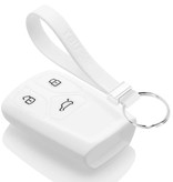 TBU car TBU car Autoschlüssel Hülle kompatibel mit Audi 3 Tasten (Keyless Entry) - Schutzhülle aus Silikon - Auto Schlüsselhülle Cover in Weiß