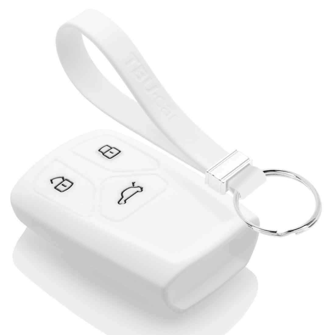 TBU car TBU car Funda Carcasa llave compatible con Audi - Funda de Silicona - Cover de Llave Coche - Blanco