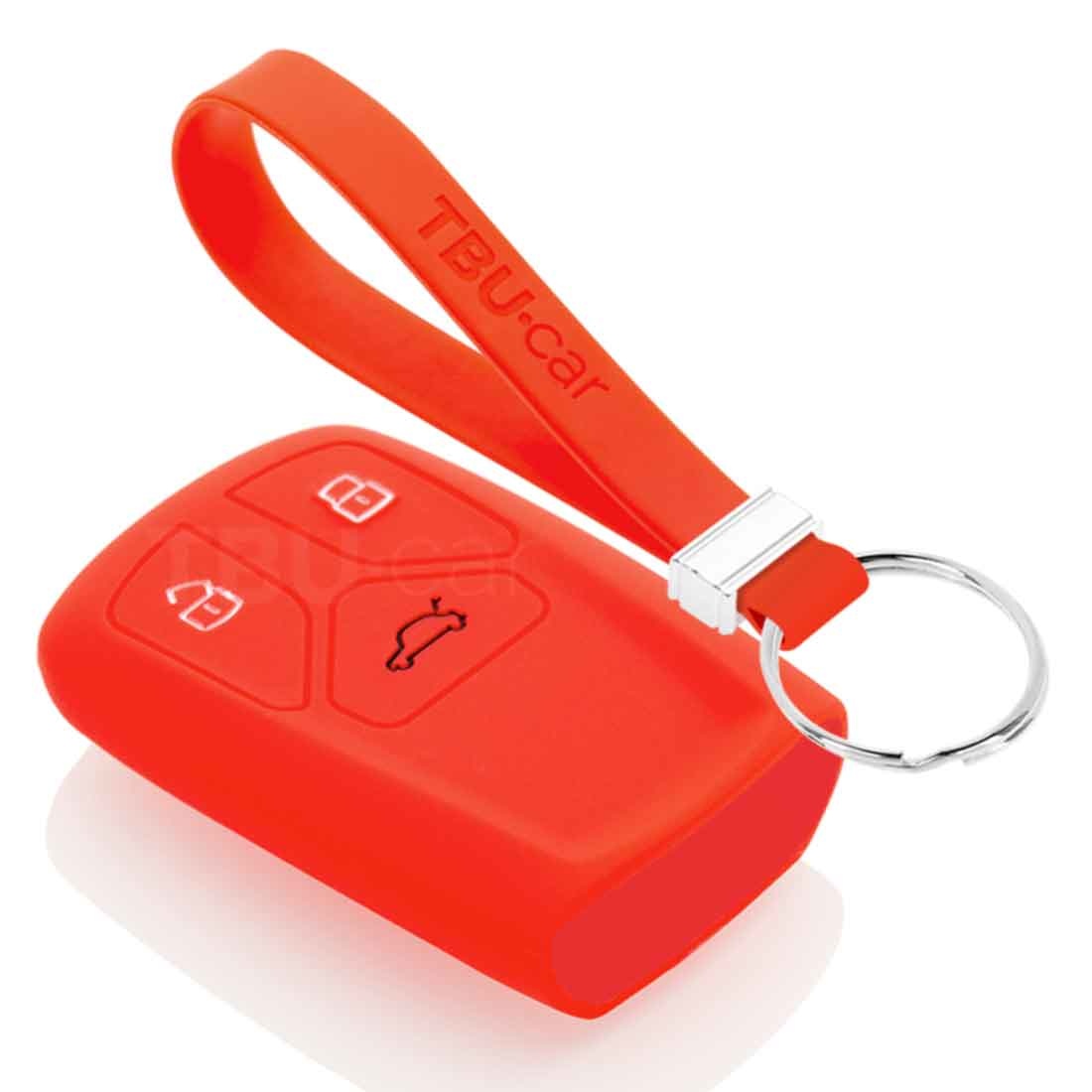 TBU car TBU car Funda Carcasa llave compatible con Audi - Funda de Silicona - Cover de Llave Coche - Rojo