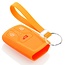 Capa para chave do carro compatível com Audi - Capa Protetora de Chave Remota de Silicone - Tampa Remota FOB - Laranja