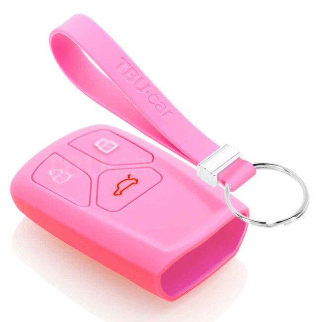 Capa para chave do carro compatível com Audi - Capa Protetora de Chave Remota de Silicone - Tampa Remota FOB - Rosa