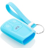 TBU car TBU car Housse de Protection clé compatible avec Audi - Coque Cover Housse étui en Silicone - Bleu clair