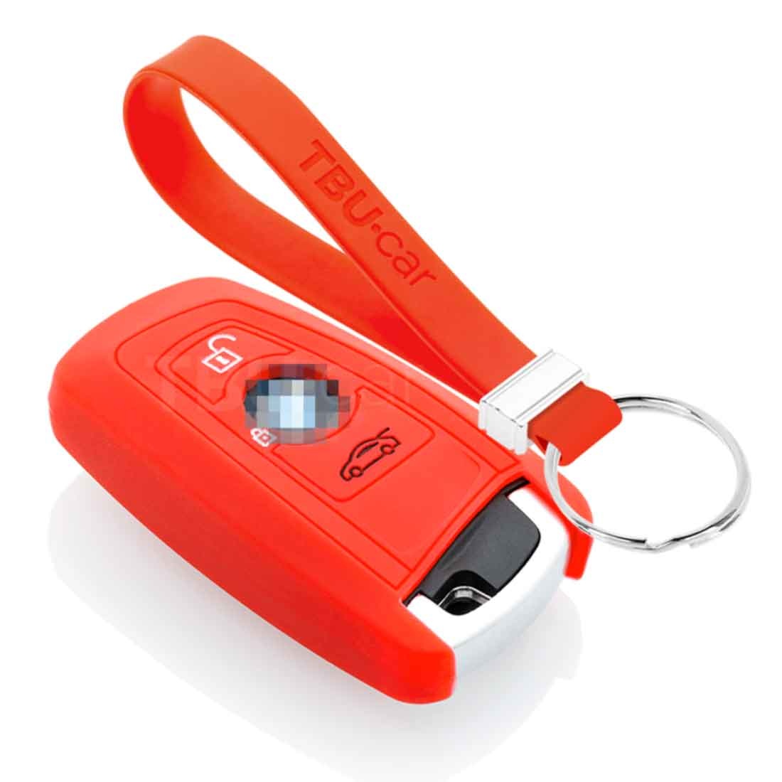 TBU car TBU car Car key cover compatible with BMW - Silicone Protective Remote Key Shell - FOB Case Cover - Red