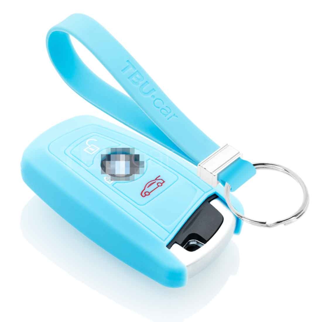 TBU car TBU car Car key cover compatible with BMW - Silicone Protective Remote Key Shell - FOB Case Cover - Light Blue