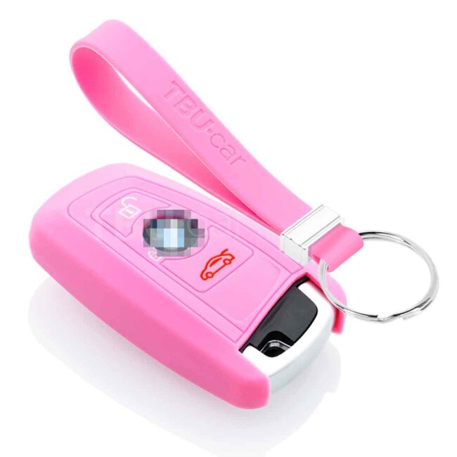 Capa para chave do carro compatível com BMW - Capa Protetora de Chave Remota de Silicone - Tampa Remota FOB - Rosa
