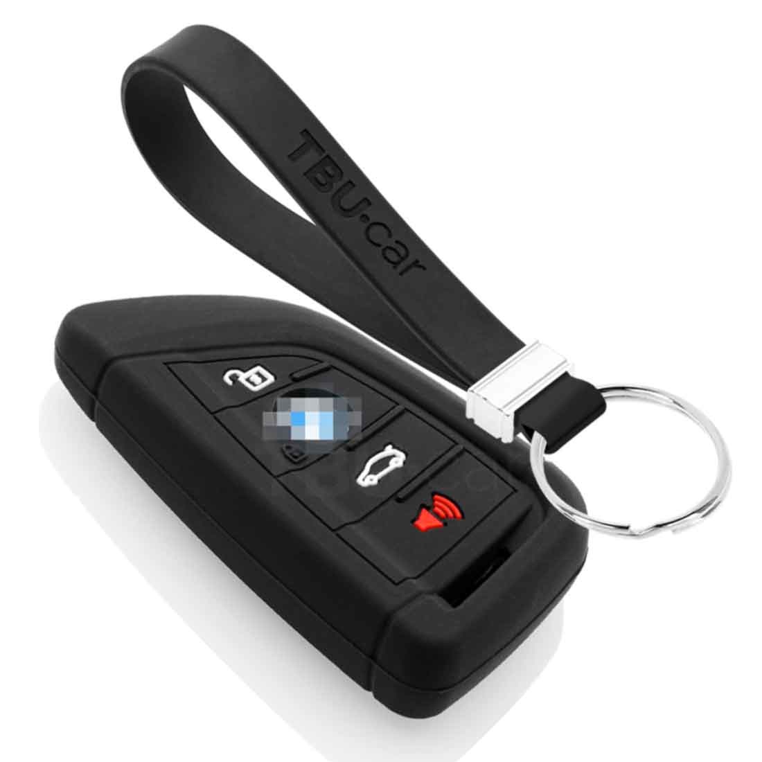 TBU car TBU car Autoschlüssel Hülle kompatibel mit BMW 4 Tasten (Keyless Entry) - Schutzhülle aus Silikon - Auto Schlüsselhülle Cover in Schwarz