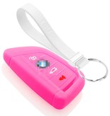 TBU car TBU car Car key cover compatible with BMW - Silicone Protective Remote Key Shell - FOB Case Cover - Fluor Pink