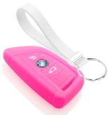 TBU car BMW Capa Silicone Chave do carro - Capa protetora - Tampa remota FOB - Fluor Rosa