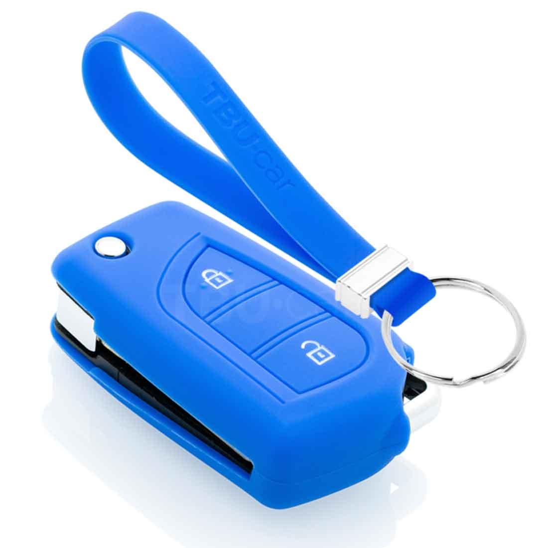 TBU car TBU car Car key cover compatible with Peugeot - Silicone Protective Remote Key Shell - FOB Case Cover - Blue