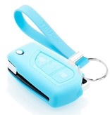 TBU car TBU car Funda Carcasa llave compatible con Peugeot - Funda de Silicona - Cover de Llave Coche - Azul claro