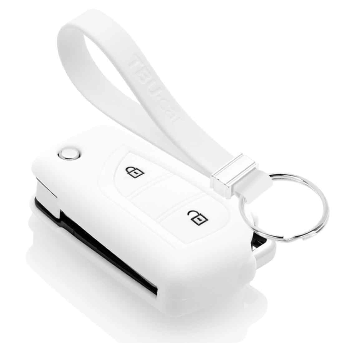 TBU car TBU car Autoschlüssel Hülle kompatibel mit Toyota 2 Tasten - Schutzhülle aus Silikon - Auto Schlüsselhülle Cover in Weiß