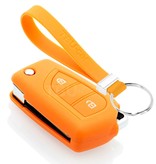 TBU car TBU car Funda Carcasa llave compatible con Peugeot - Funda de Silicona - Cover de Llave Coche - Naranja