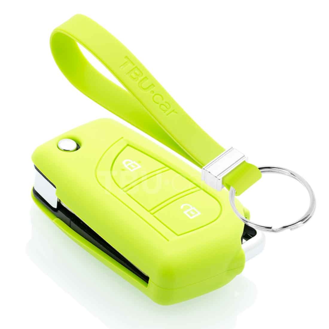 TBU car TBU car Car key cover compatible with Citroën - Silicone Protective Remote Key Shell - FOB Case Cover - Lime green