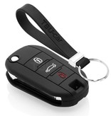 TBU car Peugeot Capa Silicone Chave do carro - Capa protetora - Tampa remota FOB - Preto