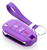 TBU car TBU car Funda Carcasa llave compatible con Peugeot - Funda de Silicona - Cover de Llave Coche - Violeta