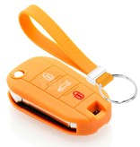 TBU car TBU car Autoschlüssel Hülle kompatibel mit Peugeot 3 Tasten - Schutzhülle aus Silikon - Auto Schlüsselhülle Cover in Orange