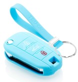 TBU car Peugeot Capa Silicone Chave do carro - Capa protetora - Tampa remota FOB - Azul claro