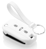 TBU car TBU car Funda Carcasa llave compatible con Peugeot - Funda de Silicona - Cover de Llave Coche - Blanco