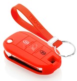 TBU car TBU car Funda Carcasa llave compatible con Citroën - Funda de Silicona - Cover de Llave Coche - Rojo