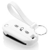 TBU car TBU car Funda Carcasa llave compatible con Citroën - Funda de Silicona - Cover de Llave Coche - Blanco