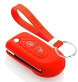 TBU car TBU car Funda Carcasa llave compatible con Citroën - Funda de Silicona - Cover de Llave Coche - Rojo