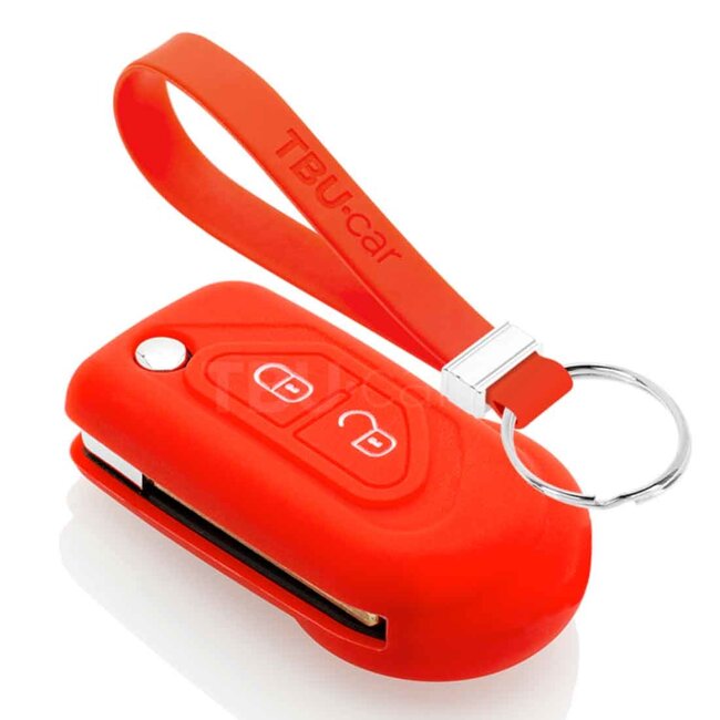 Capa para chave do carro compatível com Citroën - Capa Protetora de Chave Remota de Silicone - Tampa Remota FOB - Vermelho