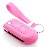 TBU car Citro√´n Capa Silicone Chave do carro - Capa protetora - Tampa remota FOB - Rosa