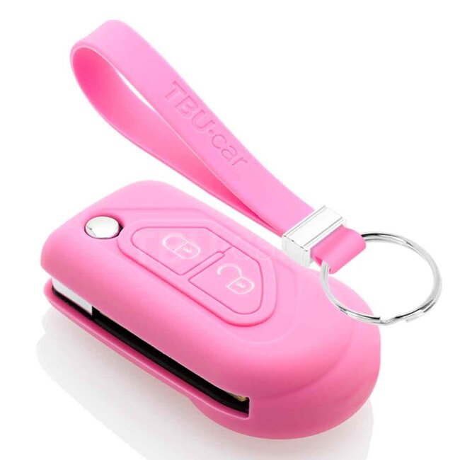 Capa para chave do carro compatível com Citroën - Capa Protetora de Chave Remota de Silicone - Tampa Remota FOB - Rosa
