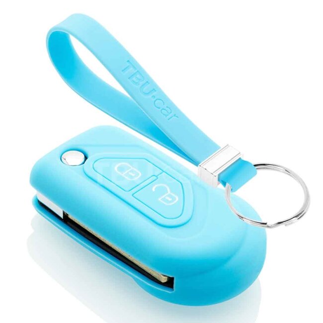 Capa para chave do carro compatível com Citroën - Capa Protetora de Chave Remota de Silicone - Tampa Remota FOB - Azul claro