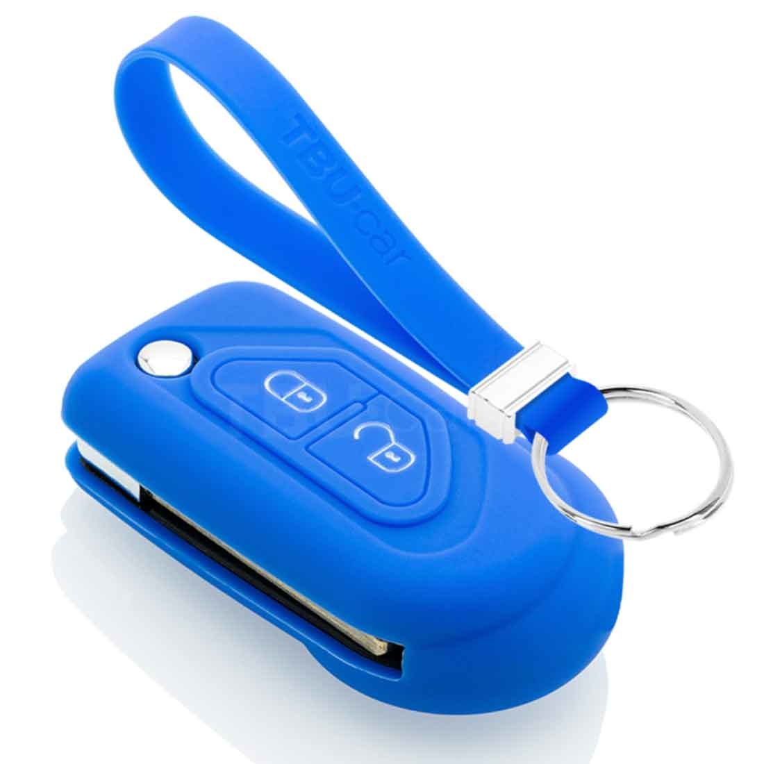 TBU car Citro√´n Capa Silicone Chave do carro - Capa protetora - Tampa remota FOB - Azul